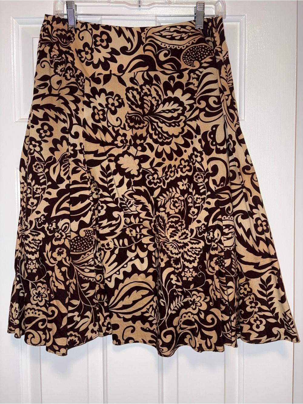 Jones New York light and Dark Brown Floral A-Line Skirt